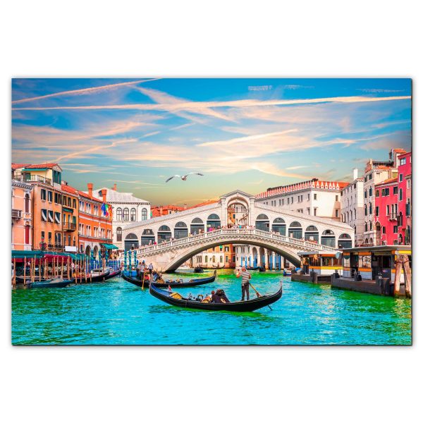 Atardecer Puente de Rialto, Venecia, Italia – Cuadro Lienzo Canvas Premium - Imagen 5