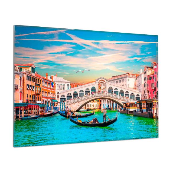 Atardecer Puente de Rialto, Venecia, Italia - Cuadro Cristal Acrílico Premium