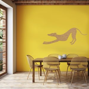 Galgo estirándose - Cuadro decoración mdf