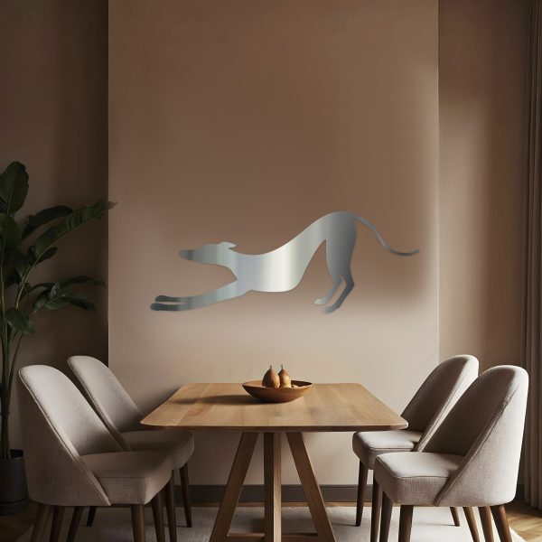 Galgo estirándose - Cuadro decoración espejo