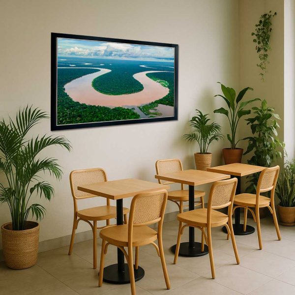 Cuadro Río Amazonas serpenteando a través de densos bosques en Amazonas, Colombia - Impresión en papel fotográfico laminado de máxima calidad 1