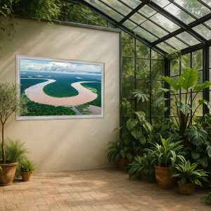 Cuadro Río Amazonas serpenteando a través de densos bosques en Amazonas, Colombia - Impresión en papel fotográfico laminado de máxima calidad 2