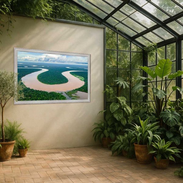 Cuadro Río Amazonas serpenteando a través de densos bosques en Amazonas, Colombia - Impresión en papel fotográfico laminado de máxima calidad 2