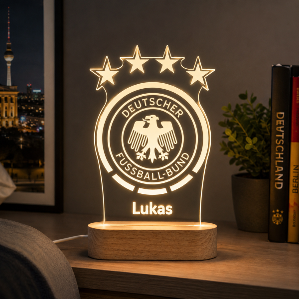 Selección Alemania escudo - Lámpara personalizada con iluminación LED 2