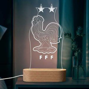 Selección Francia escudo - Lámpara personalizada con iluminación LED