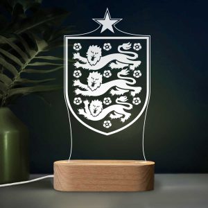 Selección Inglaterra escudo - Lámpara personalizada con iluminación LED