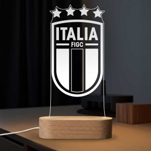 Selección Italia escudo - Lámpara personalizada con iluminación LED