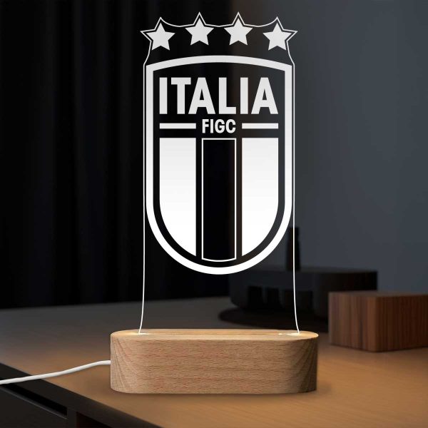 Selección Italia escudo - Lámpara personalizada con iluminación LED