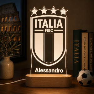 Alternative view of Selección Italia escudo - Lámpara personalizada con iluminación LED