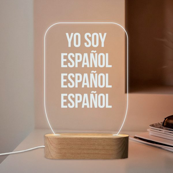Yo soy Español Español Español - Lámpara personalizada con iluminación LED