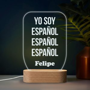 Yo soy Español Español Español - Lámpara personalizada con iluminación LED