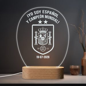 ¡Yo soy Español y Campeón Mundial! - Lámpara personalizada con iluminación LED