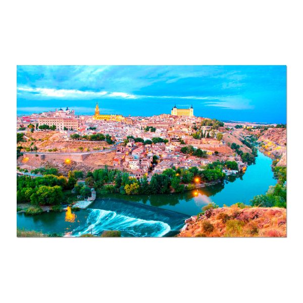 Toledo y el Río Tajo al Atardecer – Castilla-La Mancha - Lámina / Póster Papel Fotográfico Laminado Premium 1